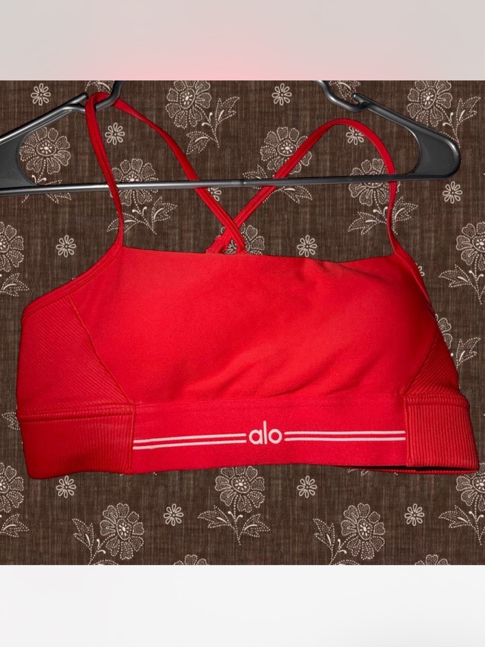 ALO Yoga Red Strappy Sports Bra
